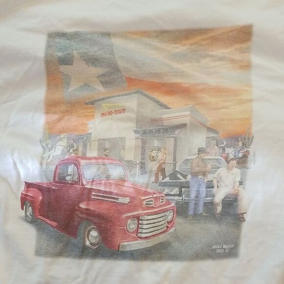 In & Out BURGER TEXAS WHITE T SHIRT! EXCELLENT CONDITION NO STAINS,  RIPS TEARS! - Picture 10 of 12